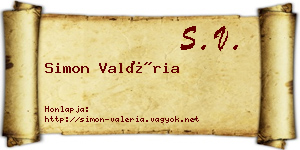 Simon Valéria névjegykártya